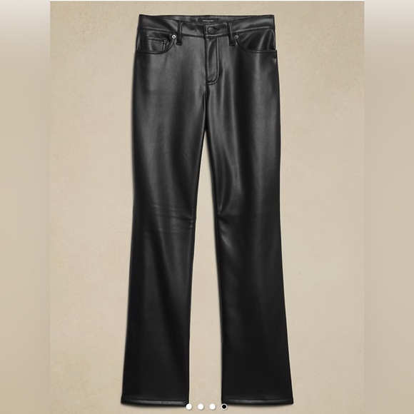 Banana Republic Factory Black MID-RISE BOOTCUT VEGAN LEATHER PANT Size 10 P - Picture 2 of 4